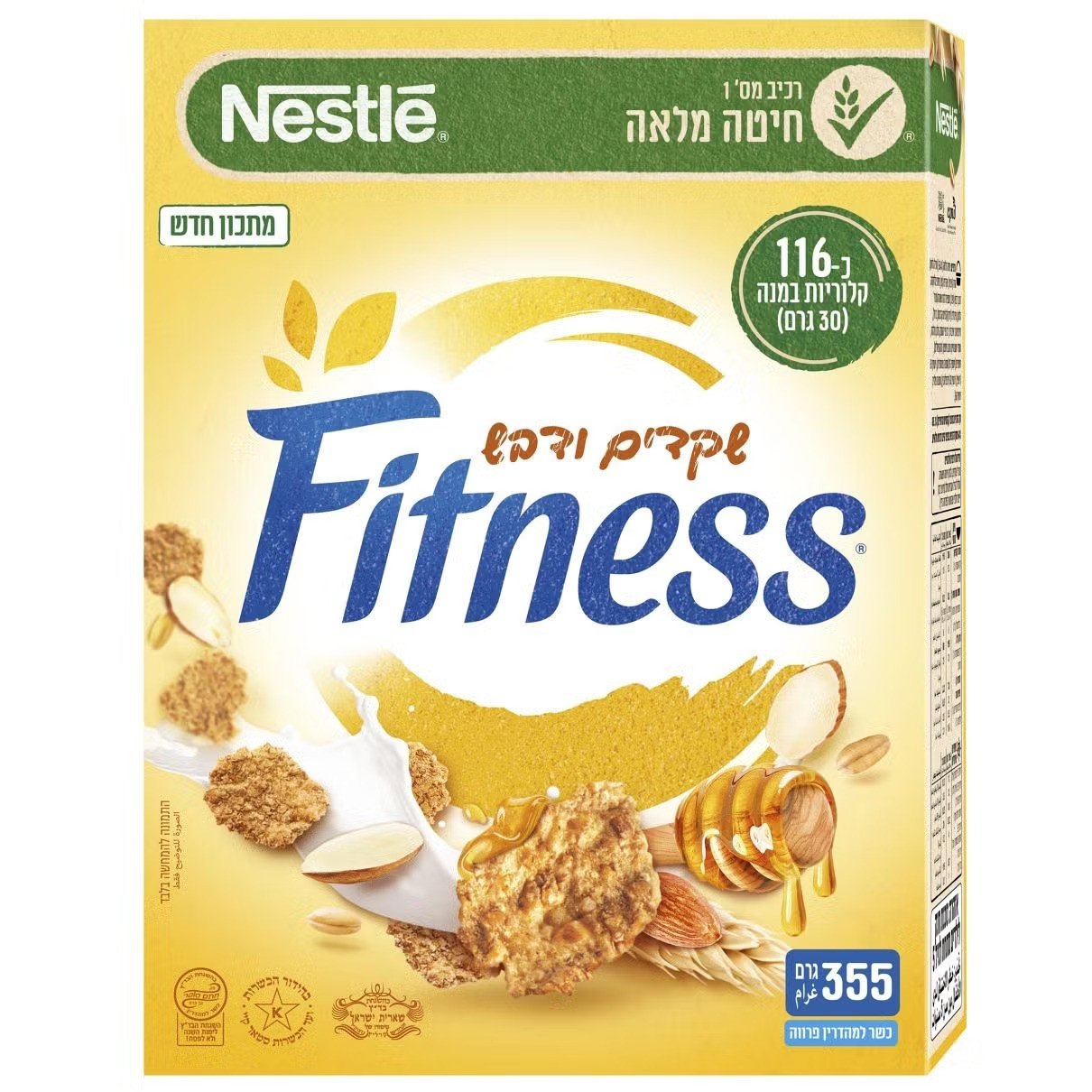 פיטנס שקדים ודבש 355 גרם