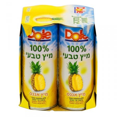 רבעיית מיץ אננס טבעי DOLE