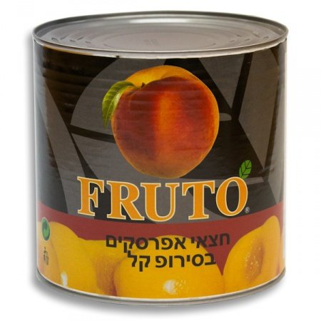 חצאי אפרסקים בסירופ קל 2.5 ק"ג